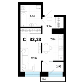 Квартира 33,2 м², 1-комнатная - изображение 1