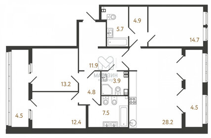 Квартира 107 м², 4-комнатная - изображение 1