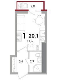 21,3 м², квартира-студия 3 100 000 ₽ - изображение 72