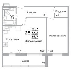 Квартира 56,8 м², студия - изображение 3