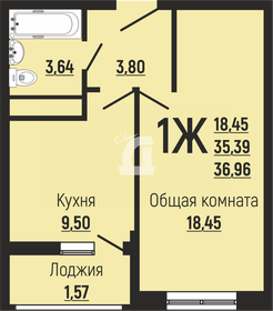 37,5 м², 1-комнатная квартира 5 245 996 ₽ - изображение 24