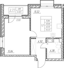 Квартира 44,4 м², 1-комнатная - изображение 1