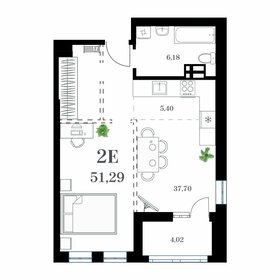 Квартира 51,3 м², 1-комнатная - изображение 1