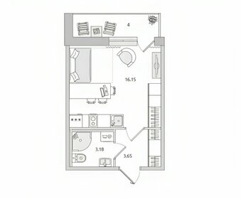 24,7 м², квартира-студия 5 960 930 ₽ - изображение 22