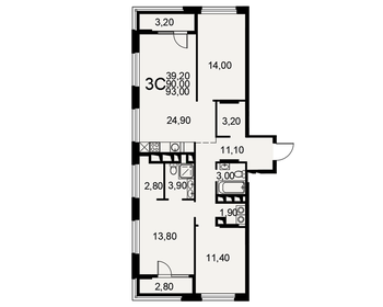 90 м², 3-комнатная квартира 10 500 000 ₽ - изображение 51