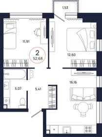 52,6 м², 2-комнатная квартира 6 100 000 ₽ - изображение 12