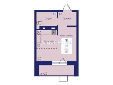 Квартира 26,2 м², 1-комнатная - изображение 1