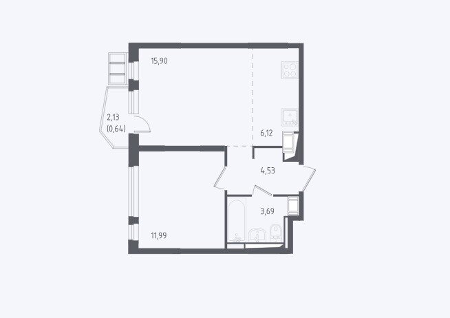 42,2 м², 2-комнатная квартира 8 250 000 ₽ - изображение 1