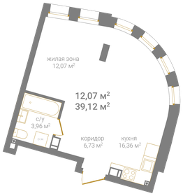 Квартира 39,1 м², 1-комнатная - изображение 1