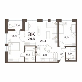 70 м², 3-комнатная квартира 10 000 000 ₽ - изображение 54