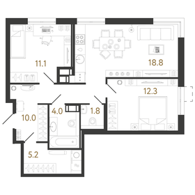 63,3 м², 2-комнатная квартира 18 090 000 ₽ - изображение 75