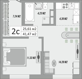 Квартира 43,8 м², 1-комнатная - изображение 1