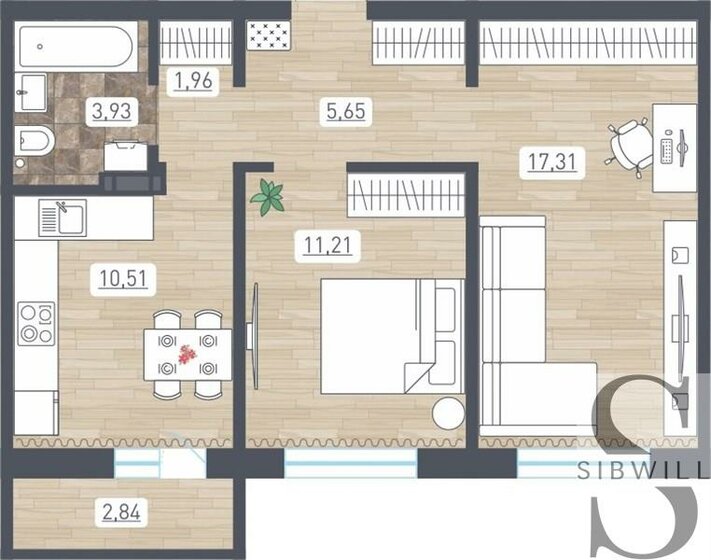 52 м², 2-комнатная квартира 4 991 040 ₽ - изображение 1