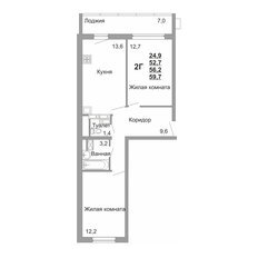 Квартира 56,2 м², 2-комнатная - изображение 3