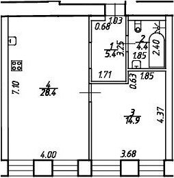 Квартира 53,1 м², 2-комнатная - изображение 1