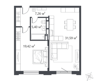 63,7 м², 1-комнатная квартира 8 533 500 ₽ - изображение 11