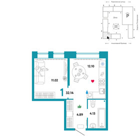 27 м², 1-комнатная квартира 6 500 000 ₽ - изображение 102