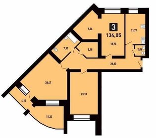 Квартира 136,8 м², 3-комнатная - изображение 1