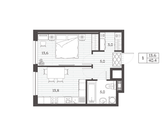 40,7 м², 1-комнатная квартира 5 934 053 ₽ - изображение 17
