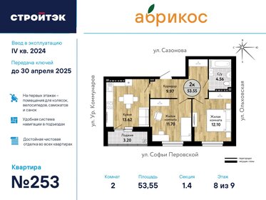 Квартира 53,6 м², 2-комнатная - изображение 1