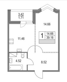 Квартира 42,6 м², 1-комнатная - изображение 1