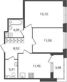 Квартира 55,8 м², 2-комнатная - изображение 1