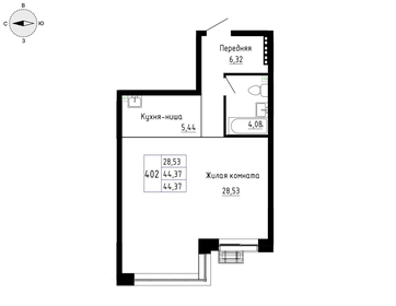 43,9 м², квартира-студия 5 048 500 ₽ - изображение 32