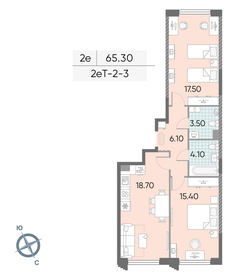 65,2 м², 2-комнатная квартира 28 071 142 ₽ - изображение 19