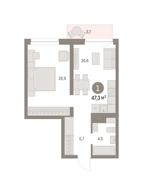 43,5 м², 1-комнатная квартира 8 770 000 ₽ - изображение 18