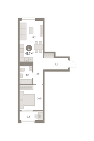 46,6 м², 1-комнатная квартира 10 200 000 ₽ - изображение 11