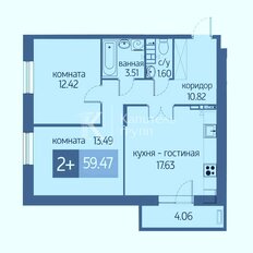 Квартира 59,5 м², 2-комнатные - изображение 5