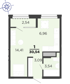 Квартира 30,5 м², студия - изображение 1