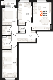 93 м², 3-комнатная квартира 11 399 000 ₽ - изображение 38