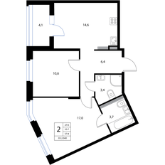 Квартира 57,8 м², 3-комнатная - изображение 2