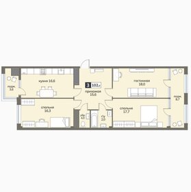 98,8 м², 3-комнатная квартира 8 200 400 ₽ - изображение 33