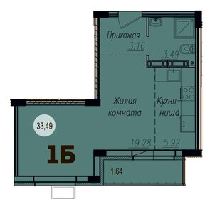 Квартира 33,5 м², 1-комнатная - изображение 1