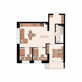 Квартира 55,4 м², 4-комнатная - изображение 1