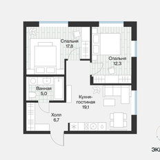 Квартира 57,8 м², 2-комнатная - изображение 4