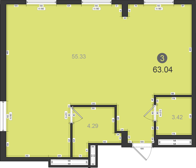 63 м², 3-комнатная квартира 9 739 680 ₽ - изображение 1