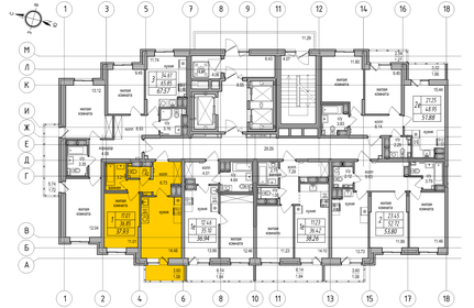 37 м², 1-комнатная квартира 8 546 070 ₽ - изображение 84