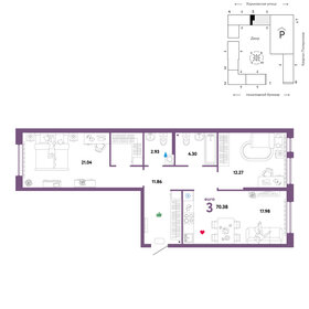 75,1 м², 3-комнатная квартира 10 070 000 ₽ - изображение 64