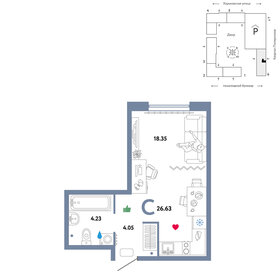 26 м², квартира-студия 5 000 000 ₽ - изображение 45