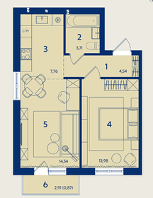 62,5 м², 2-комнатная квартира 7 655 000 ₽ - изображение 36