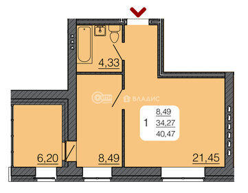 39,7 м², 1-комнатная квартира 2 714 320 ₽ - изображение 13