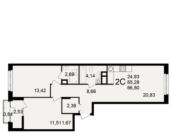 56,8 м², 2-комнатная квартира 7 250 000 ₽ - изображение 81