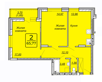 66 м², 2-комнатная квартира 5 500 000 ₽ - изображение 60