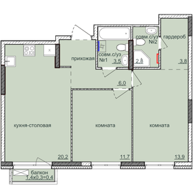 48,6 м², 2-комнатная квартира 4 276 800 ₽ - изображение 50
