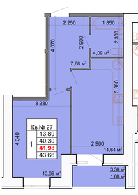 Квартира 42 м², 1-комнатная - изображение 1