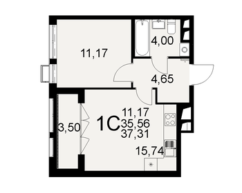 40,3 м², 1-комнатная квартира 5 900 000 ₽ - изображение 25