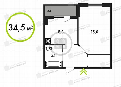 Квартира 34,5 м², 1-комнатная - изображение 5